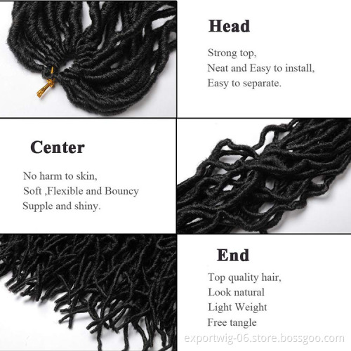 Wholesale Nu Locs Faux Locs Curly Goddess Locks Dreadlocks Crochet Hair Extensions 18inches Synthetic Fiber Braid Manufacturer